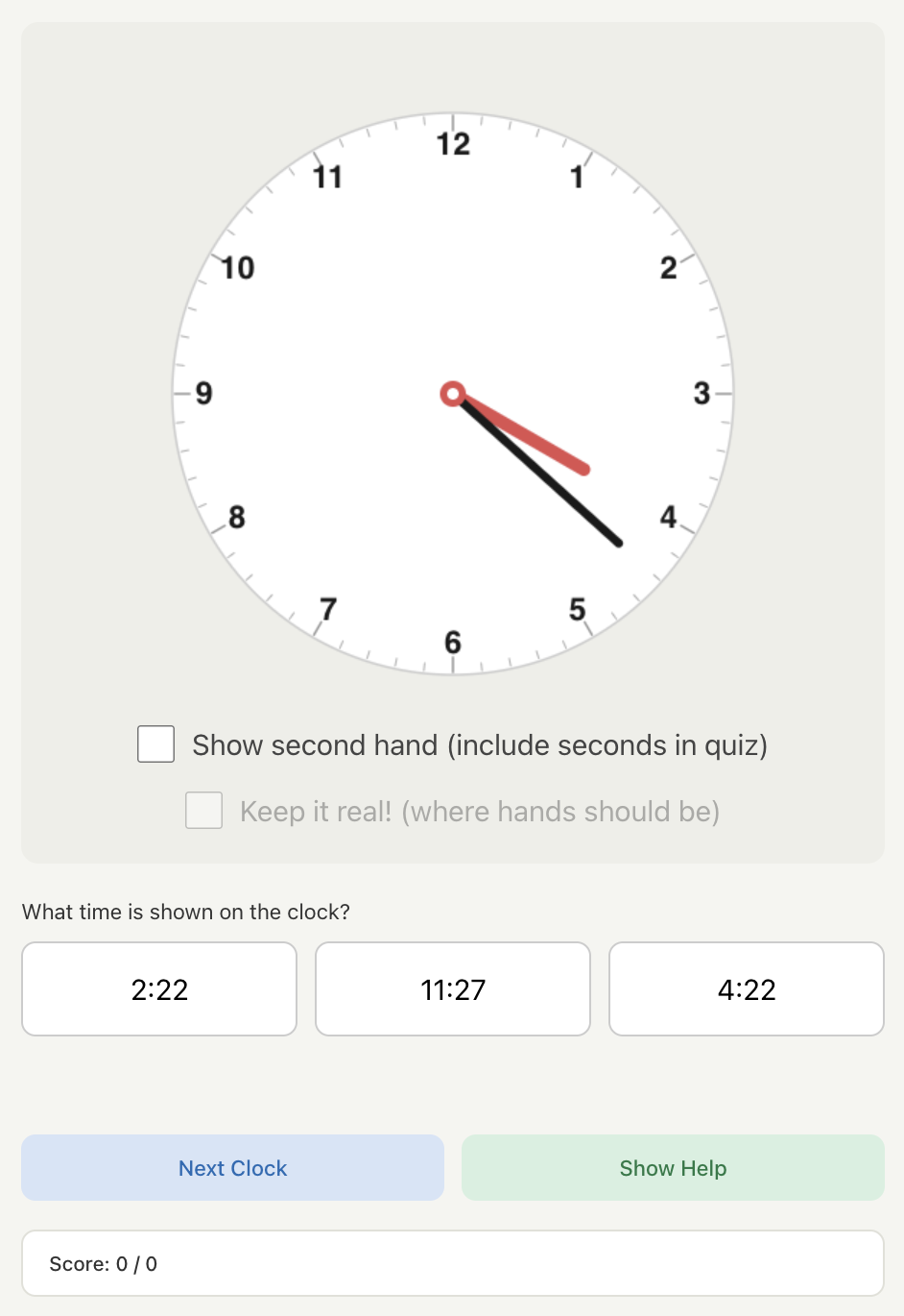 screenshot of calendar form